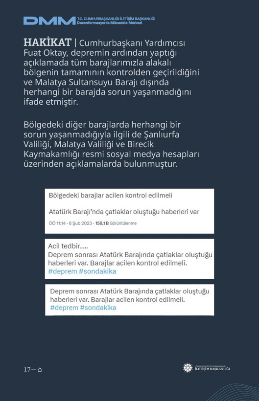 İletişim Başkanlığı'ndan vatandaşları doğru yönlendirmek adına 'Deprem Dezenformasyon Bültenleri': Yalan ve Hakikat karşı karşıya getirildi - Resim: 40