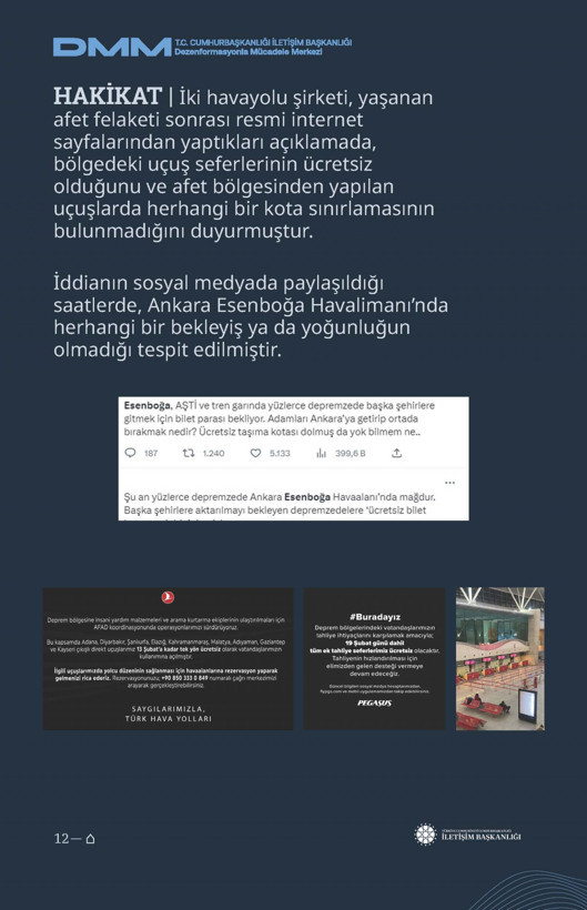 İletişim Başkanlığı'ndan vatandaşları doğru yönlendirmek adına 'Deprem Dezenformasyon Bültenleri': Yalan ve Hakikat karşı karşıya getirildi - Resim: 151