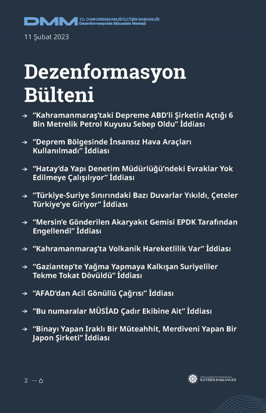 İletişim Başkanlığı'ndan vatandaşları doğru yönlendirmek adına 'Deprem Dezenformasyon Bültenleri': Yalan ve Hakikat karşı karşıya getirildi - Resim: 119