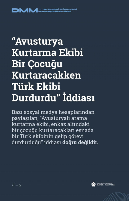 İletişim Başkanlığı'ndan vatandaşları doğru yönlendirmek adına 'Deprem Dezenformasyon Bültenleri': Yalan ve Hakikat karşı karşıya getirildi - Resim: 110