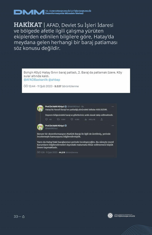 İletişim Başkanlığı'ndan vatandaşları doğru yönlendirmek adına 'Deprem Dezenformasyon Bültenleri': Yalan ve Hakikat karşı karşıya getirildi - Resim: 115