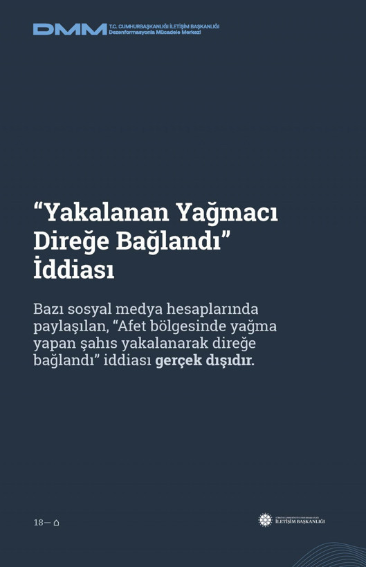 İletişim Başkanlığı'ndan vatandaşları doğru yönlendirmek adına 'Deprem Dezenformasyon Bültenleri': Yalan ve Hakikat karşı karşıya getirildi - Resim: 157
