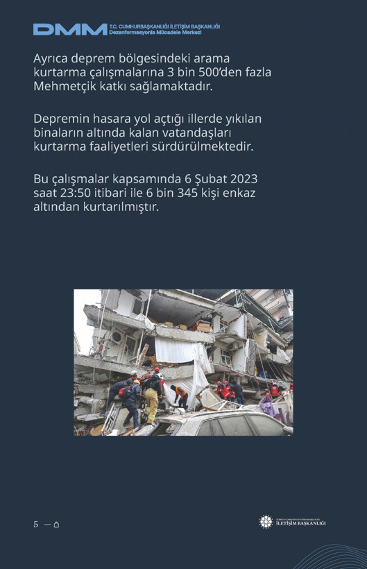 İletişim Başkanlığı'ndan vatandaşları doğru yönlendirmek adına 'Deprem Dezenformasyon Bültenleri': Yalan ve Hakikat karşı karşıya getirildi - Resim: 6