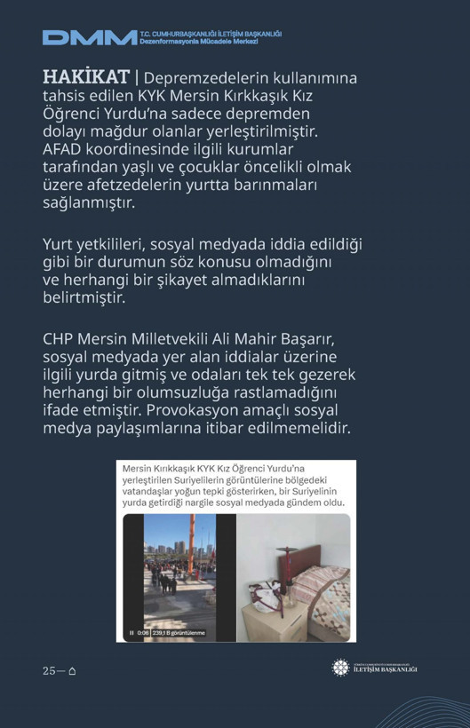 İletişim Başkanlığı'ndan vatandaşları doğru yönlendirmek adına 'Deprem Dezenformasyon Bültenleri': Yalan ve Hakikat karşı karşıya getirildi - Resim: 107