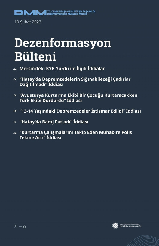 İletişim Başkanlığı'ndan vatandaşları doğru yönlendirmek adına 'Deprem Dezenformasyon Bültenleri': Yalan ve Hakikat karşı karşıya getirildi - Resim: 85