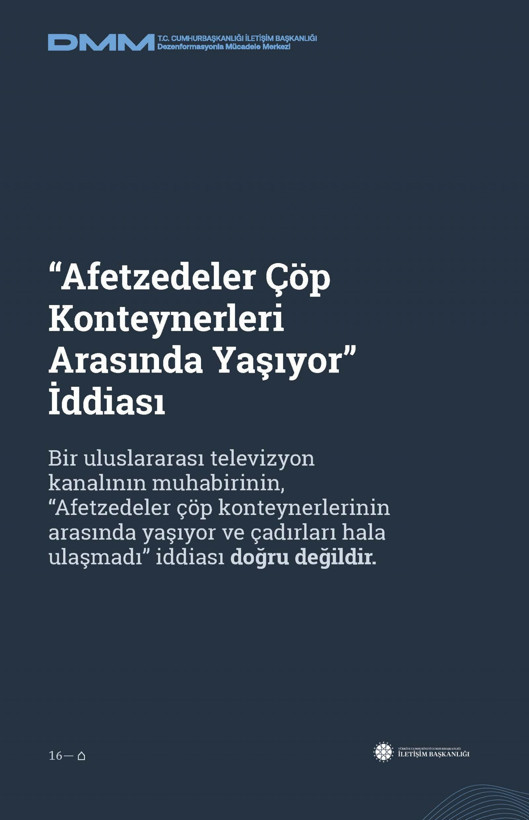 İletişim Başkanlığı'ndan vatandaşları doğru yönlendirmek adına 'Deprem Dezenformasyon Bültenleri': Yalan ve Hakikat karşı karşıya getirildi - Resim: 155
