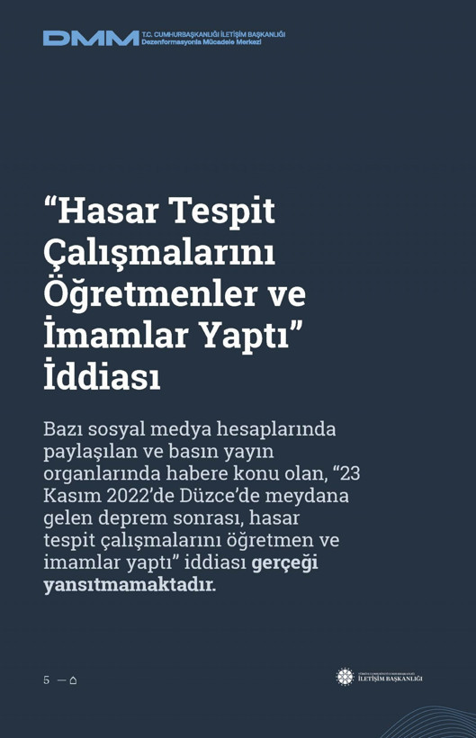 İletişim Başkanlığı'ndan vatandaşları doğru yönlendirmek adına 'Deprem Dezenformasyon Bültenleri': Yalan ve Hakikat karşı karşıya getirildi - Resim: 144