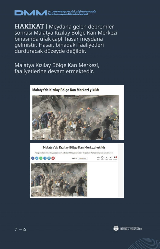 İletişim Başkanlığı'ndan vatandaşları doğru yönlendirmek adına 'Deprem Dezenformasyon Bültenleri': Yalan ve Hakikat karşı karşıya getirildi - Resim: 8