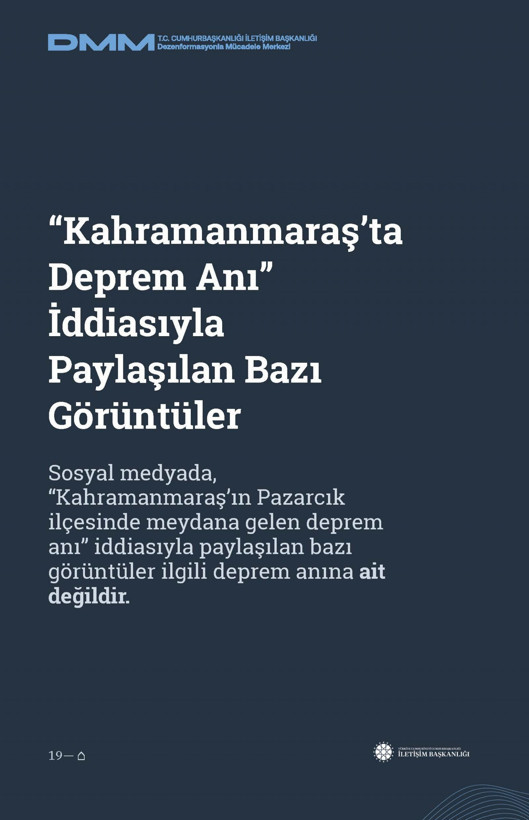İletişim Başkanlığı'ndan vatandaşları doğru yönlendirmek adına 'Deprem Dezenformasyon Bültenleri': Yalan ve Hakikat karşı karşıya getirildi - Resim: 20