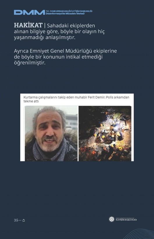 İletişim Başkanlığı'ndan vatandaşları doğru yönlendirmek adına 'Deprem Dezenformasyon Bültenleri': Yalan ve Hakikat karşı karşıya getirildi - Resim: 117