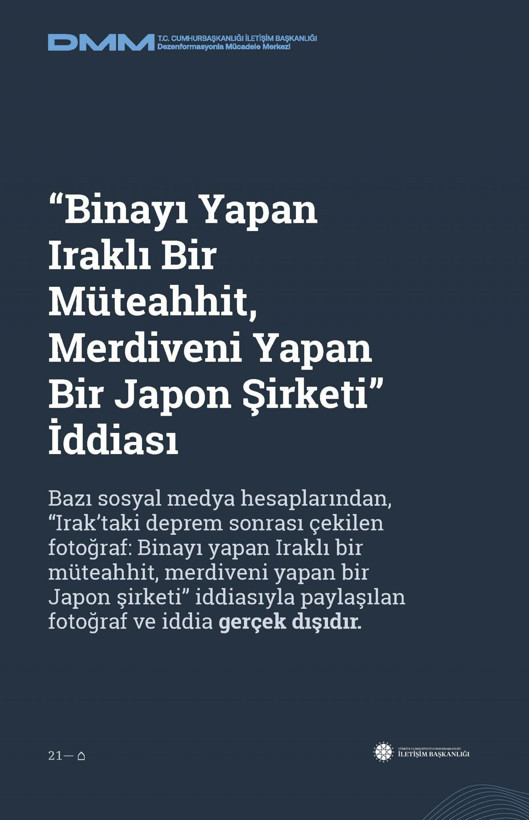 İletişim Başkanlığı'ndan vatandaşları doğru yönlendirmek adına 'Deprem Dezenformasyon Bültenleri': Yalan ve Hakikat karşı karşıya getirildi - Resim: 138