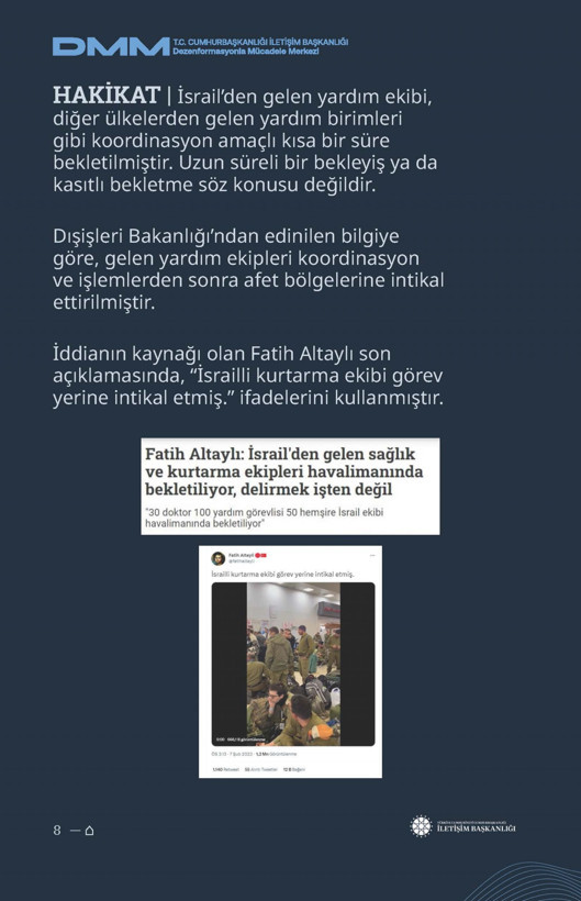 İletişim Başkanlığı'ndan vatandaşları doğru yönlendirmek adına 'Deprem Dezenformasyon Bültenleri': Yalan ve Hakikat karşı karşıya getirildi - Resim: 48
