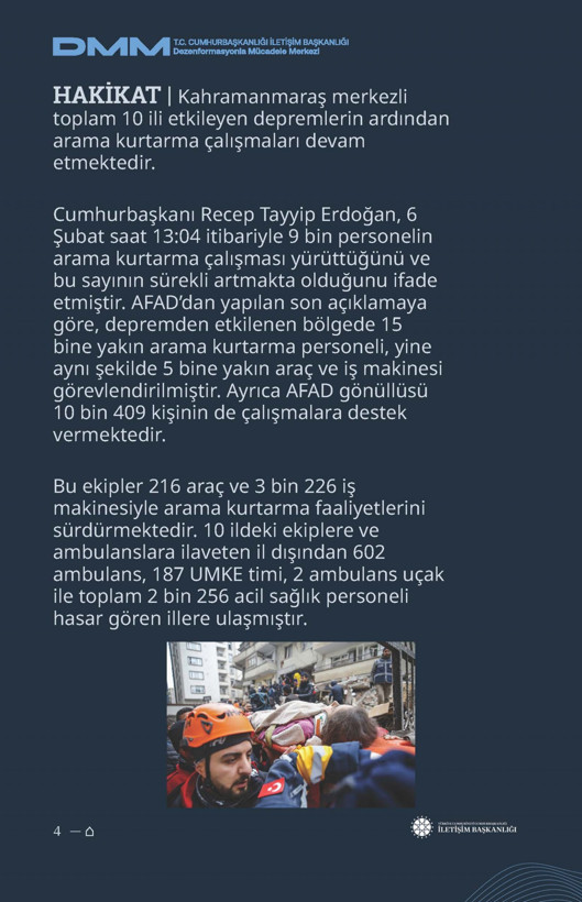 İletişim Başkanlığı'ndan vatandaşları doğru yönlendirmek adına 'Deprem Dezenformasyon Bültenleri': Yalan ve Hakikat karşı karşıya getirildi - Resim: 5