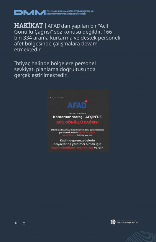 İletişim Başkanlığı'ndan vatandaşları doğru yönlendirmek adına 'Deprem Dezenformasyon Bültenleri': Yalan ve Hakikat karşı karşıya getirildi - Resim: 135