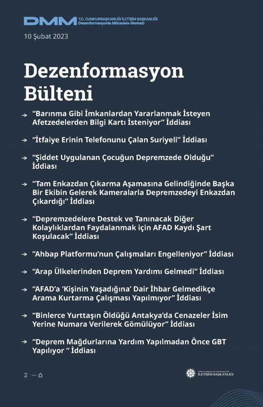 İletişim Başkanlığı'ndan vatandaşları doğru yönlendirmek adına 'Deprem Dezenformasyon Bültenleri': Yalan ve Hakikat karşı karşıya getirildi - Resim: 84