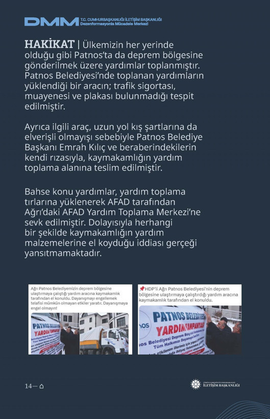 İletişim Başkanlığı'ndan vatandaşları doğru yönlendirmek adına 'Deprem Dezenformasyon Bültenleri': Yalan ve Hakikat karşı karşıya getirildi - Resim: 54