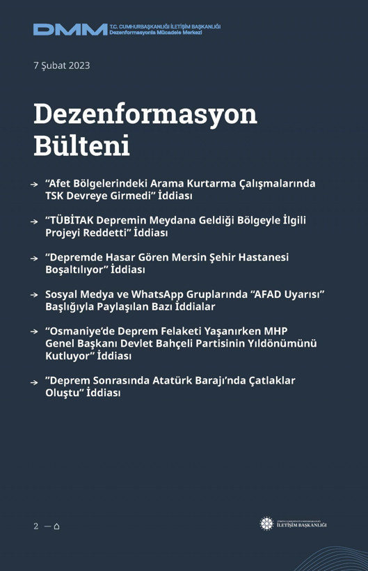 İletişim Başkanlığı'ndan vatandaşları doğru yönlendirmek adına 'Deprem Dezenformasyon Bültenleri': Yalan ve Hakikat karşı karşıya getirildi - Resim: 25