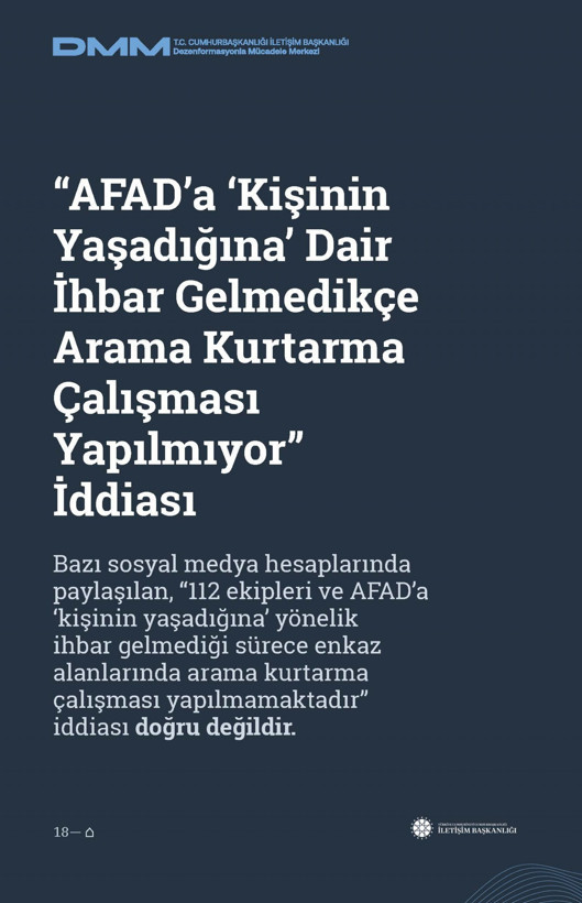 İletişim Başkanlığı'ndan vatandaşları doğru yönlendirmek adına 'Deprem Dezenformasyon Bültenleri': Yalan ve Hakikat karşı karşıya getirildi - Resim: 100