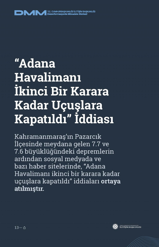 İletişim Başkanlığı'ndan vatandaşları doğru yönlendirmek adına 'Deprem Dezenformasyon Bültenleri': Yalan ve Hakikat karşı karşıya getirildi - Resim: 14
