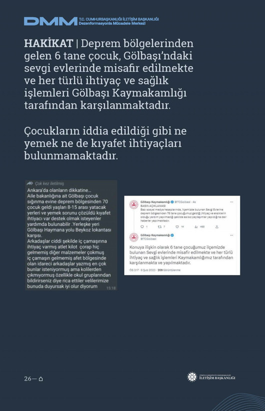 İletişim Başkanlığı'ndan vatandaşları doğru yönlendirmek adına 'Deprem Dezenformasyon Bültenleri': Yalan ve Hakikat karşı karşıya getirildi - Resim: 82