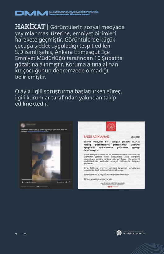 İletişim Başkanlığı'ndan vatandaşları doğru yönlendirmek adına 'Deprem Dezenformasyon Bültenleri': Yalan ve Hakikat karşı karşıya getirildi - Resim: 91
