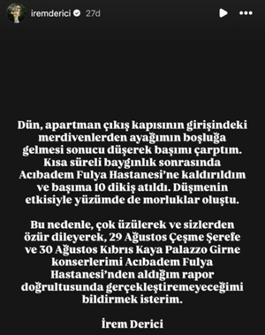 İrem Derici kaza geçirdi apar topar hastaneye kaldırıldı - Resim : 1