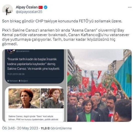 Köprüyü geçene kadar milliyetçi CHP! Göktürk bayrağıyla yürüyen Canan Kaftancıoğlu Mevzular Açık Mikrofon'da PKK elebaşı Sakine Cansız'ı savundu - Resim: 9