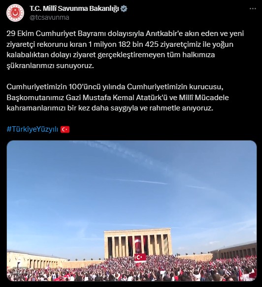 100. Yıl Kutlamaları nedeniyle Anıtkabir'de dün ziyaretçi rekoru kırıldı - Resim: 7