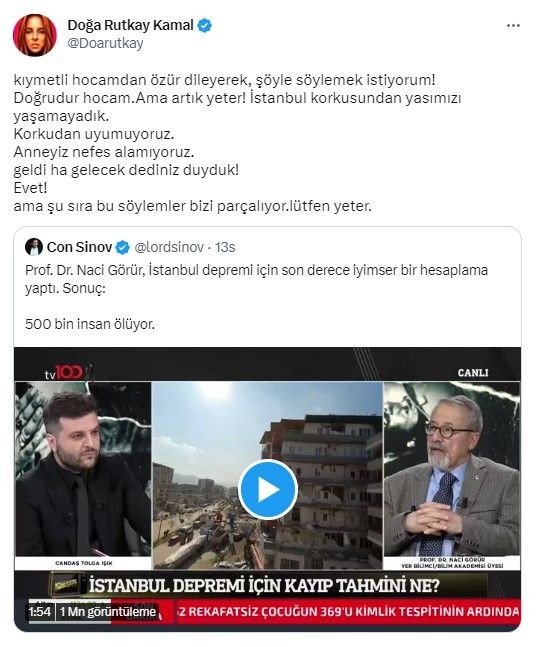 Oyuncu Doğa Rutkay'dan büyük İstanbul depremi uyarısı yapan Naci Görür'e tepki: Artık yeter - Resim: 3