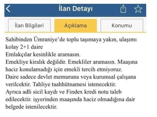 Ticaret Bakanlığından "emekliye kiralık değildir" ilanına para cezası - Resim : 1