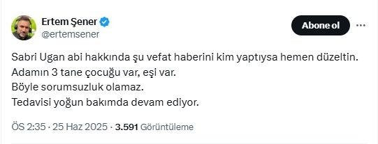Kanser tedavisi gören spiker Sabri Ugan entübe edildi - Resim: 3