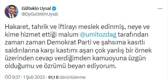 Demokrat Parti Lideri Gültekin Uysal ile Zafer Partisi lideri Ümit Özdağ arasındaki kavgada çirkin üslup! "İstismara uğramış çocuk" sözü tepki çekti - Resim: 15