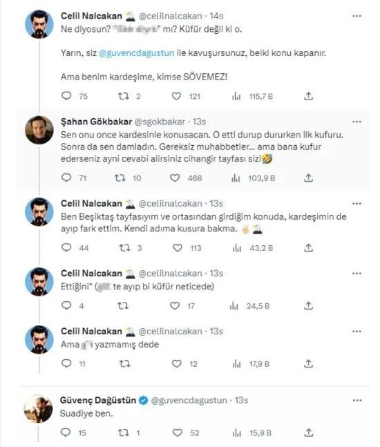 Sosyal medyada Şahan Gökbakar, Celil Nalçakan ve Güvenç Dağüstün birbirine girdi! Karşılıklı küfürleşmelerini gören şoke oldu! - Resim: 13