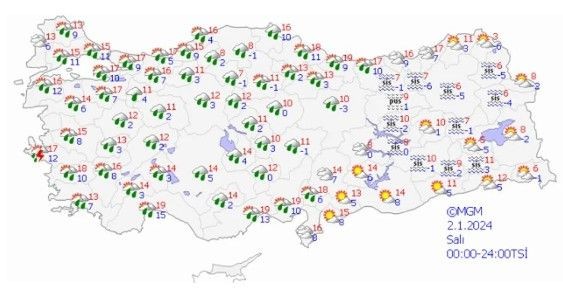 2024'ün ilk haftasında hava nasıl olacak? Meteoroloji'den 7 günlük tahmin - Resim: 23