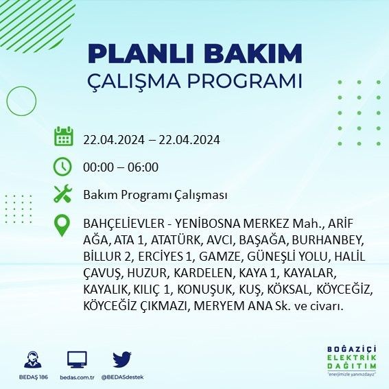 İstanbullular dikkat! 18 ilçede elektrik kesintisi yaşanacak - Resim: 56