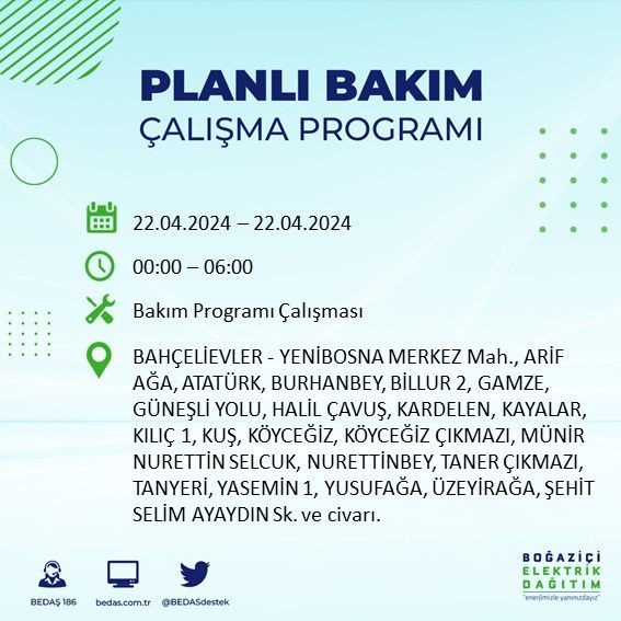 İstanbullular dikkat! 18 ilçede elektrik kesintisi yaşanacak - Resim: 54