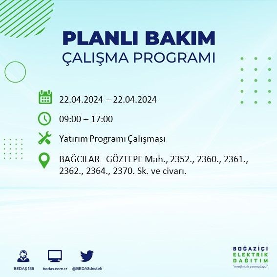 İstanbullular dikkat! 18 ilçede elektrik kesintisi yaşanacak - Resim: 66