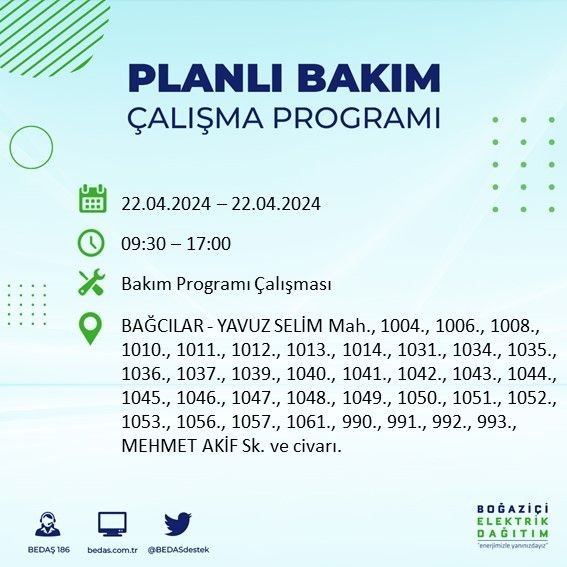 İstanbullular dikkat! 18 ilçede elektrik kesintisi yaşanacak - Resim: 64