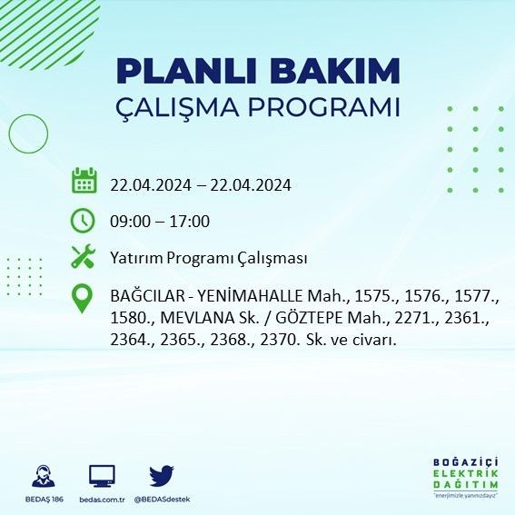 İstanbullular dikkat! 18 ilçede elektrik kesintisi yaşanacak - Resim: 61