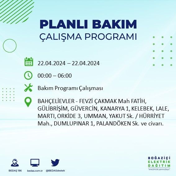 İstanbullular dikkat! 18 ilçede elektrik kesintisi yaşanacak - Resim: 59