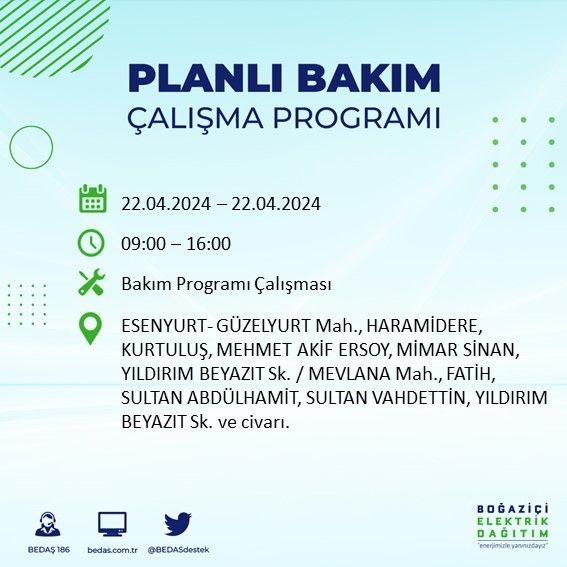 İstanbullular dikkat! 18 ilçede elektrik kesintisi yaşanacak - Resim: 36