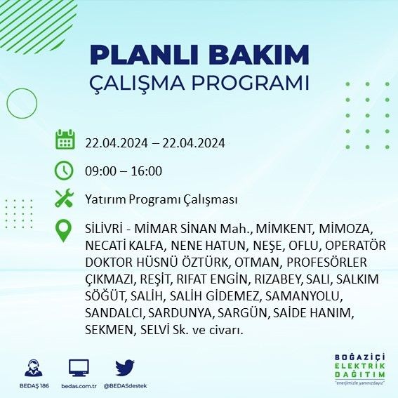 İstanbullular dikkat! 18 ilçede elektrik kesintisi yaşanacak - Resim: 9