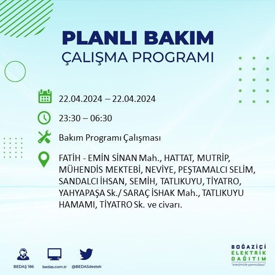 İstanbullular dikkat! 18 ilçede elektrik kesintisi yaşanacak - Resim: 27