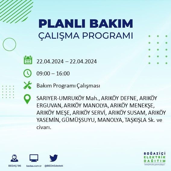 İstanbullular dikkat! 18 ilçede elektrik kesintisi yaşanacak - Resim: 16