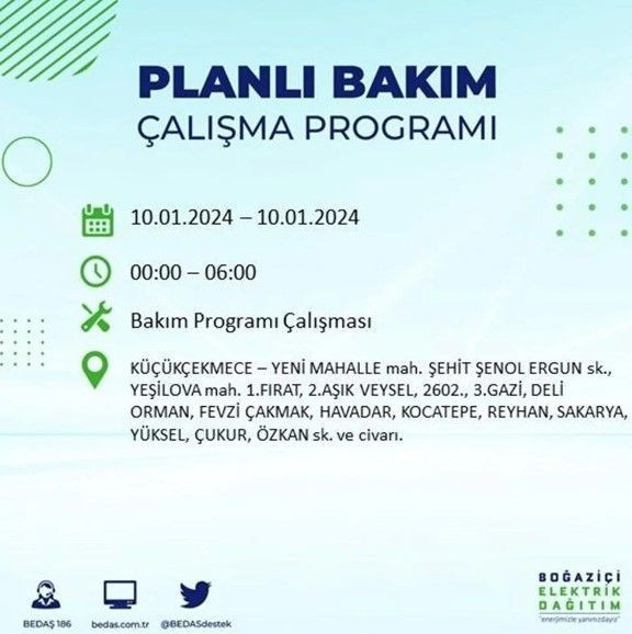 İstanbul'un 17 ilçesinde 10 Ocak'ta elektrik kesintisi! Elektrik ne zaman gelecek? | BEDAŞ kesinti programı - Resim: 25