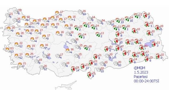 Meteoroloji'den 9 bölgeye sarı kodlu uyarı! Kar da var yağmur da... 30 Nisan hava nasıl olacak? - Resim: 24