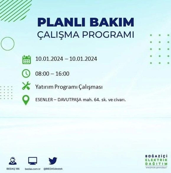İstanbul'un 17 ilçesinde 10 Ocak'ta elektrik kesintisi! Elektrik ne zaman gelecek? | BEDAŞ kesinti programı - Resim: 18