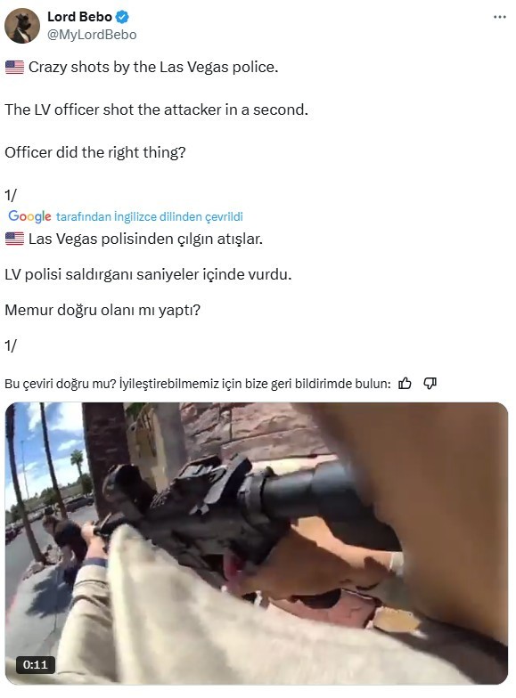 Las Vegas'ta silahlı saldırganı polis vurarak öldürdü! İşte o anlar - Resim : 1
