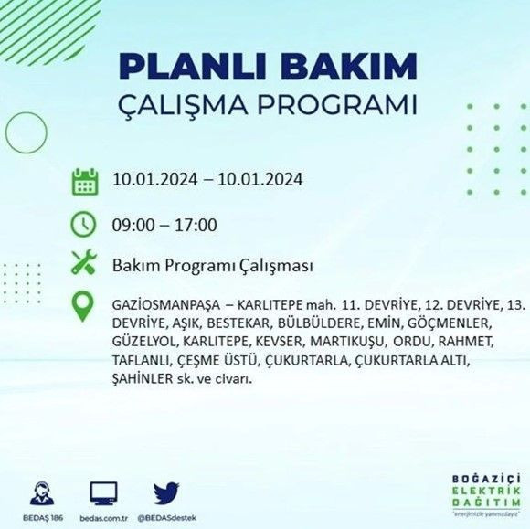 İstanbul'un 17 ilçesinde 10 Ocak'ta elektrik kesintisi! Elektrik ne zaman gelecek? | BEDAŞ kesinti programı - Resim: 22