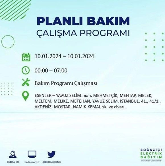 İstanbul'un 17 ilçesinde 10 Ocak'ta elektrik kesintisi! Elektrik ne zaman gelecek? | BEDAŞ kesinti programı - Resim: 16